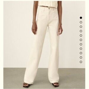 Zara straight leg cream jean pants!!